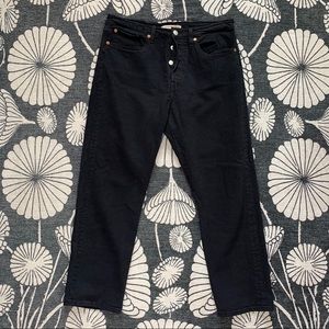 LEVIS WEDGIE STRAIGHT ANKLE JEAN - SZ30 - BLACK